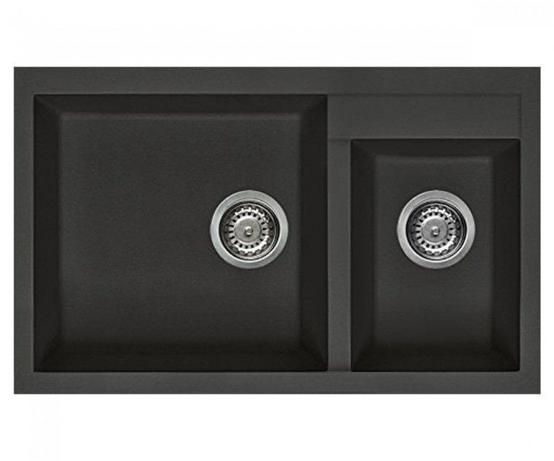 Полуторна мийка  QUADRA  ELLECI  Q 440 ON TOP FULL BLACK 40 Q 440 ON TOP FULL BLACK 40