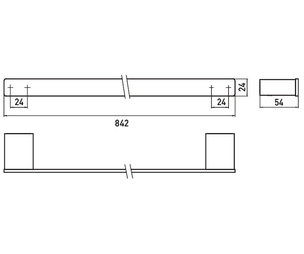 Вешалка для полотенец  LOFT BLACK 0560 133 80:Чертеж 