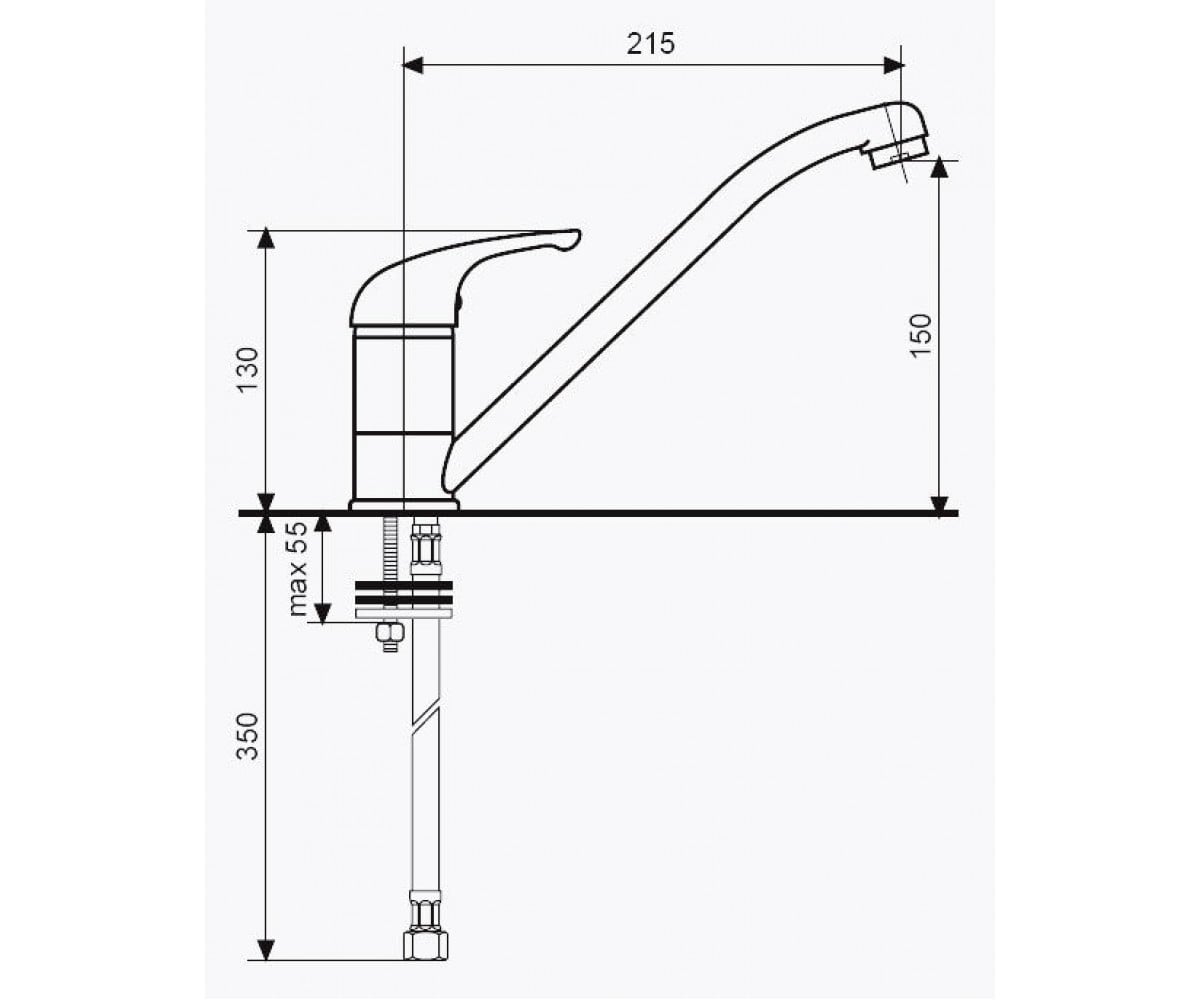 Смеситель для мойки  GIGLIO BC8007G:Чертеж 