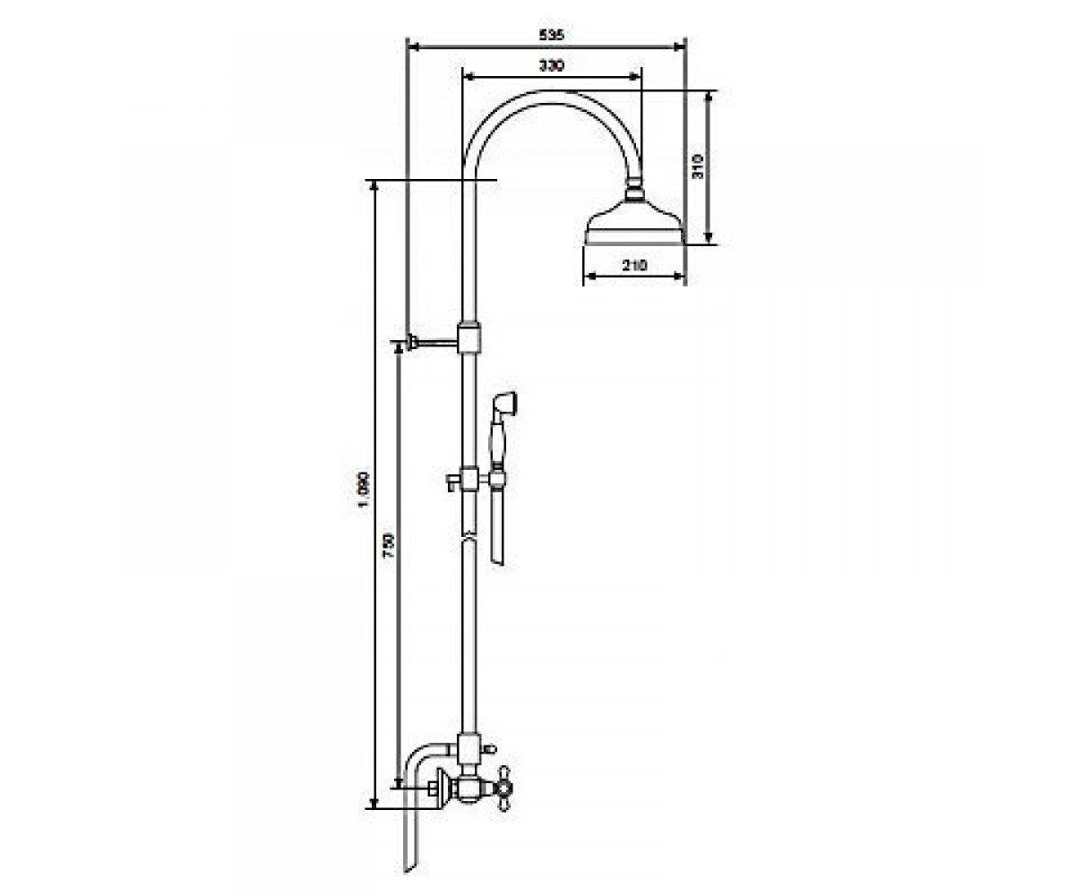 Душевая система  DECO CLASSIC BR12161181:Чертеж 