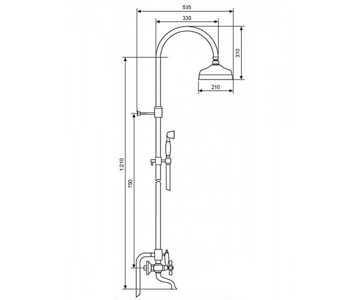Душевая система  DECO CLASSIC BR1261181:Чертеж 