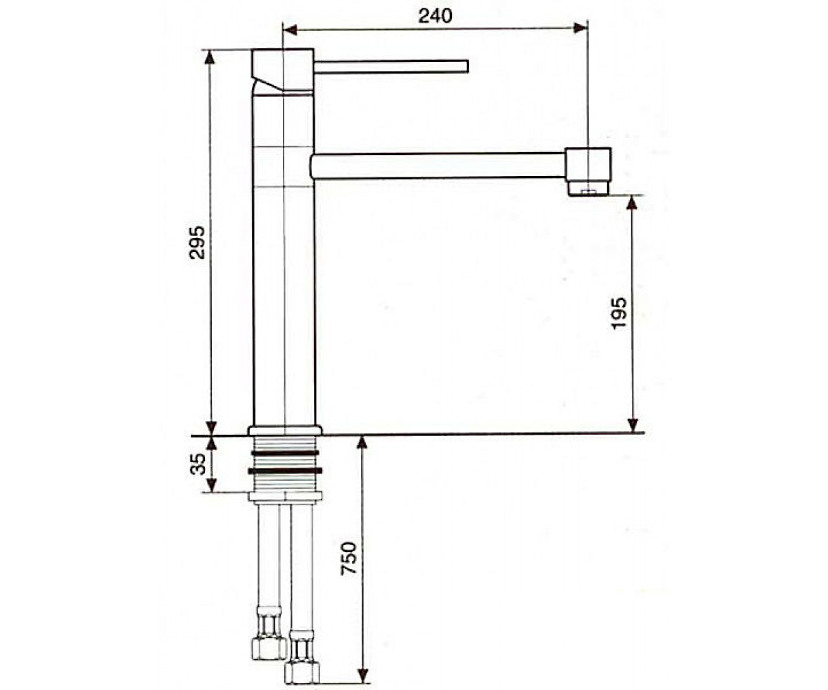 Смеситель для кухни  PIPER CR45027:Чертеж 