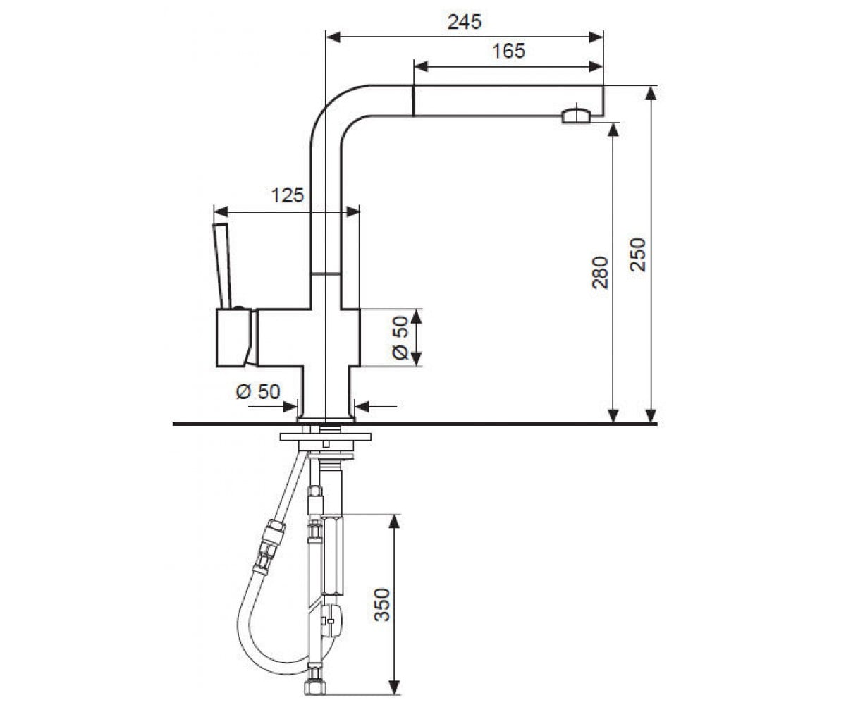 Смеситель для мойки  PIPER CR45066:Чертеж 