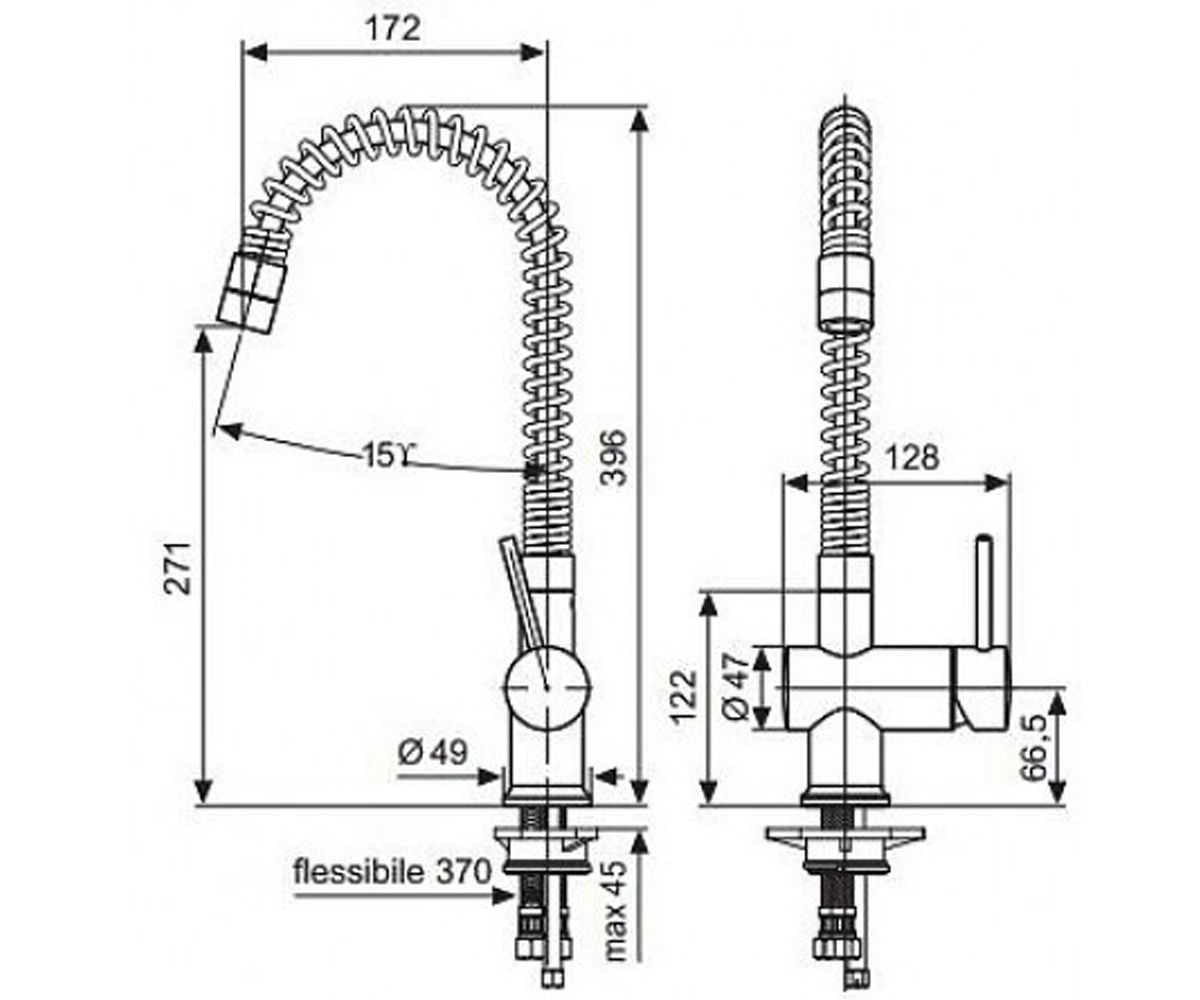 Смеситель для кухни  PIPER CR45510:Чертеж 