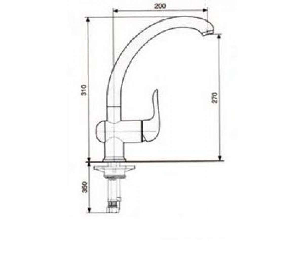 Смеситель для мойки  NECO CR91007:Чертеж 