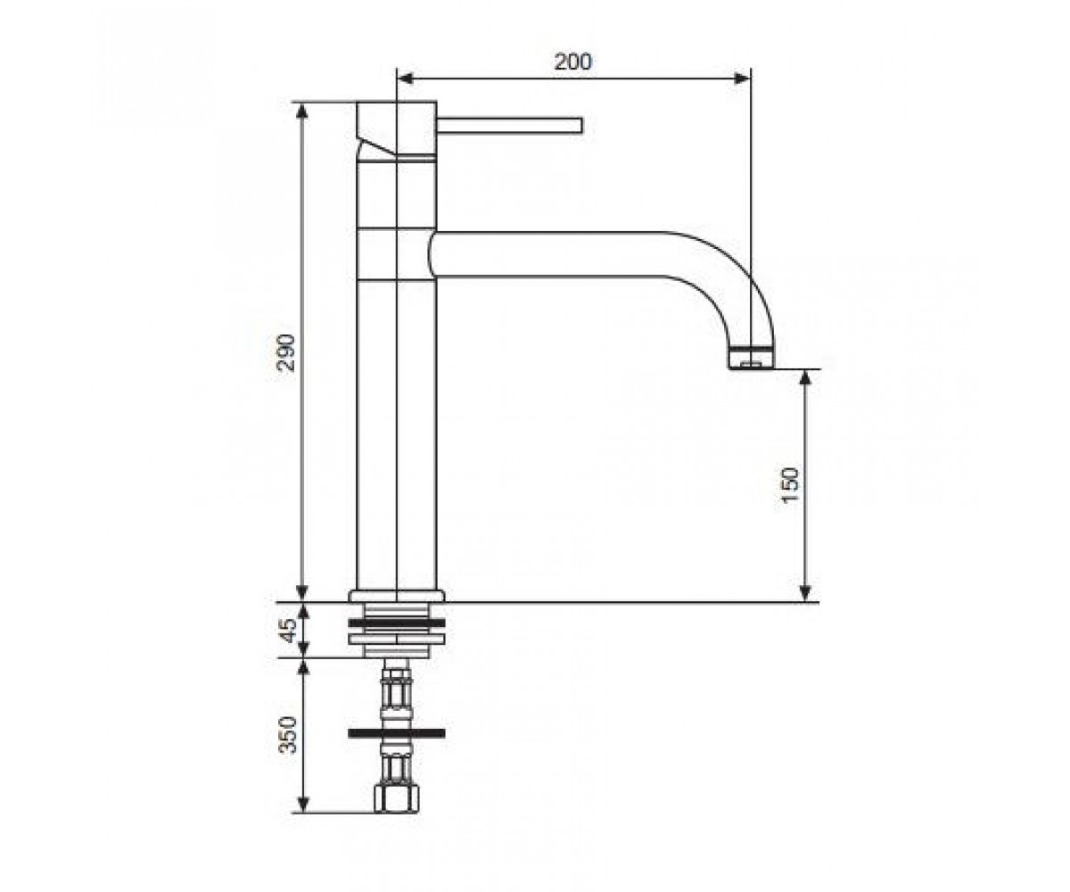 Смеситель для куxни  PIPER NS45007:Чертеж 