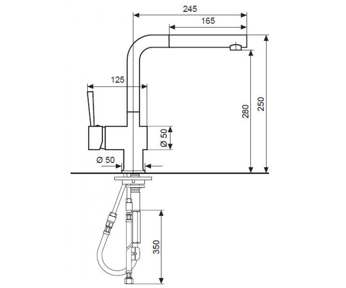 Смеситель для мойки  PIPER SC45066:Чертеж 