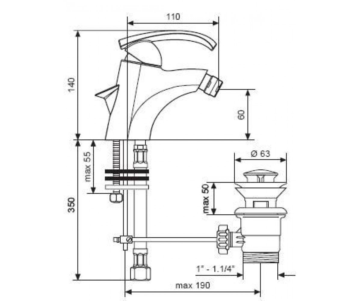 Смеситель для биде  RAMSES SC72004:Чертеж 