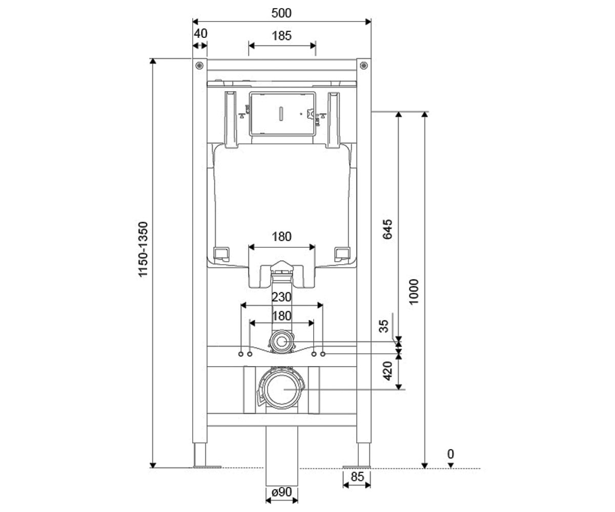 Инсталляция для унитаза  SHIRO INEX.SH1110.500:Чертеж 