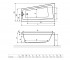 Ассиметричная левосторонняя ванна 150 см  AVA COMFORT WAEX.AVL15WH:Чертеж 