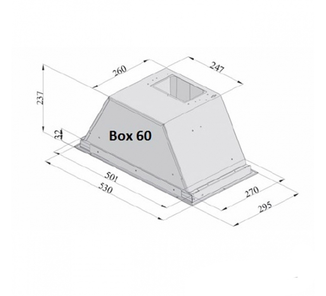 Встраиваемая бесшумная вытяжка  BOX 60 SILENCE+:Чертеж 