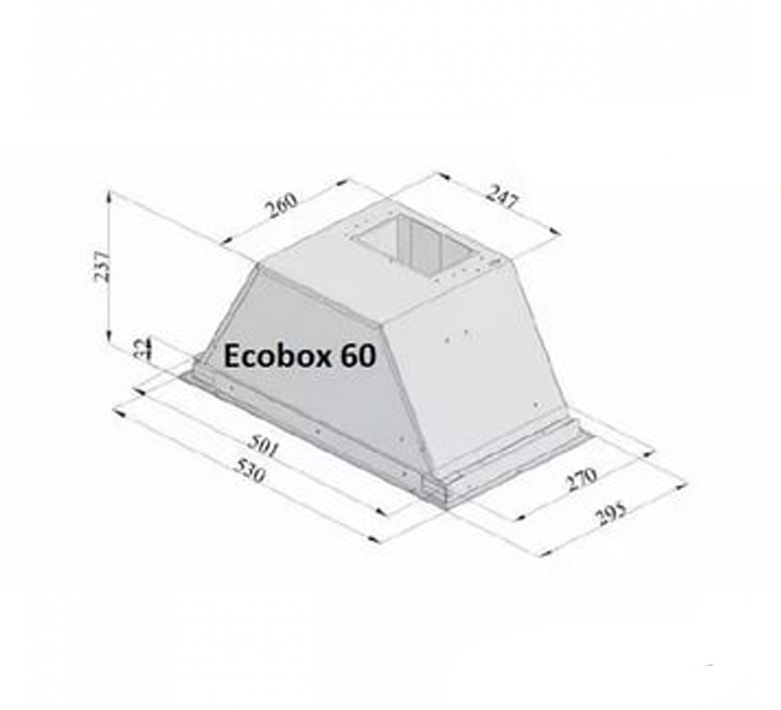 Встраиваемая вытяжка  ECOBOX 60 INOX:Чертеж 