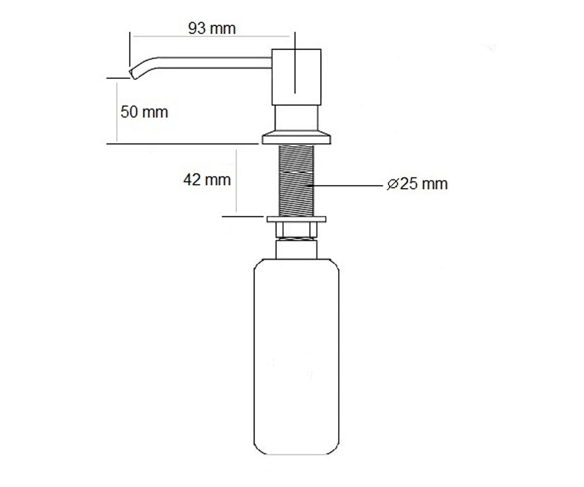 Дозатор для моющих  FAS-D35 INOX:Чертеж 