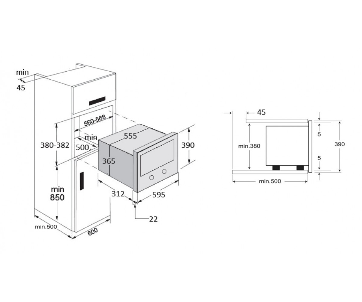 Микроволновая печь  FBM-R 48 IVORY:Чертеж 