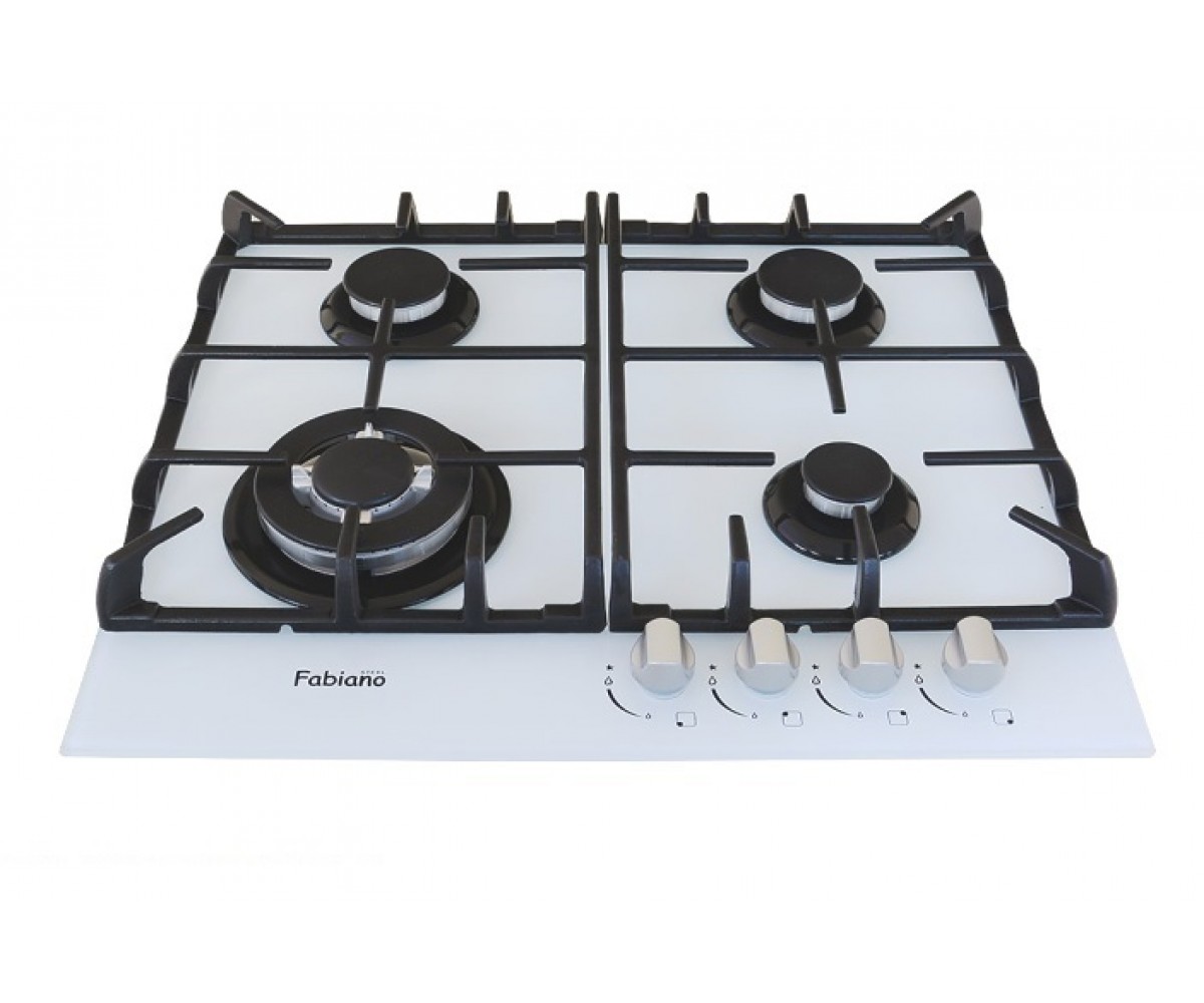 Газова плита на 4 конфорки FABIANO  FHG 10-44 VGH-T WHITE GLASS FHG 10-44 VGH-T WHITE GLASS