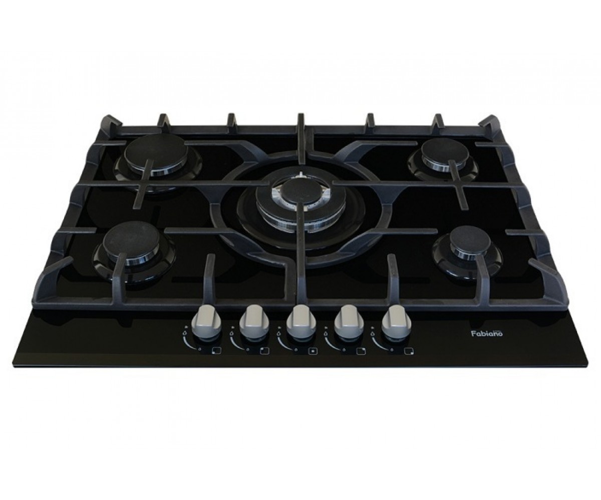 Плита на пять конфорок FABIANO  FHG 10-55 VGH-T BLACK GLASS FHG 10-55 VGH-T BLACK GLASS