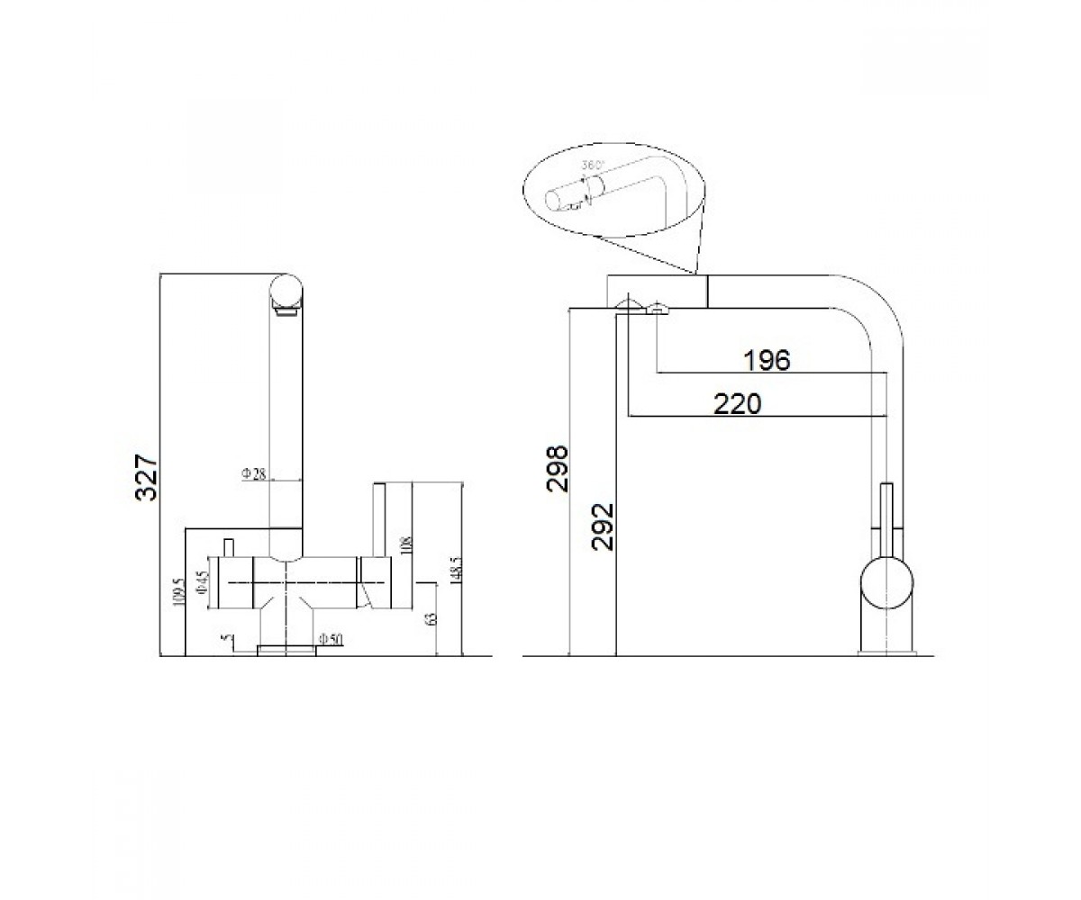 Кухонный смеситель  FKM-317 SS ANTRACIT:Чертеж 