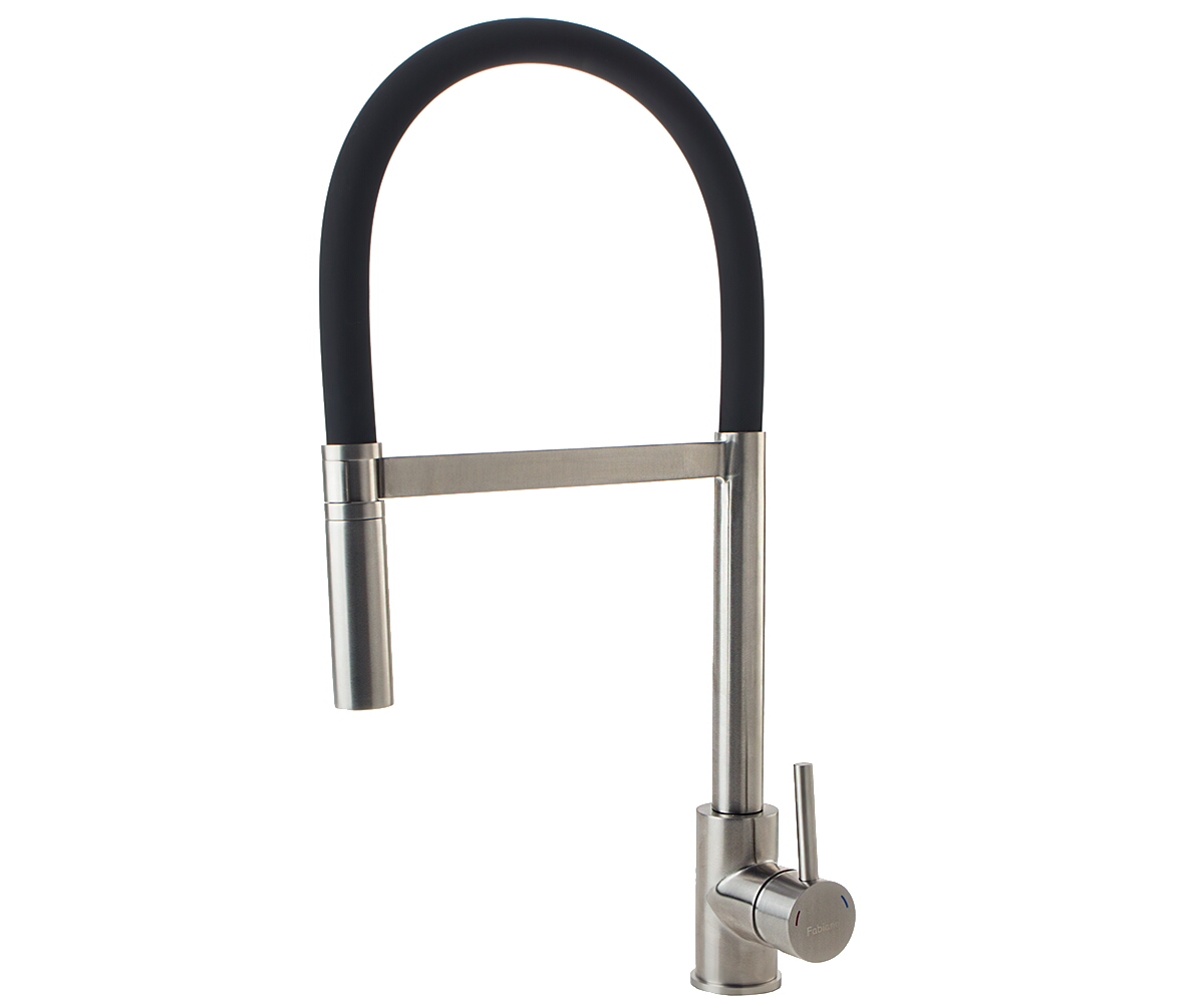 Смеситель с выдвижным изливом FABIANO  FKM-43C SS INOX FKM-43C SS INOX