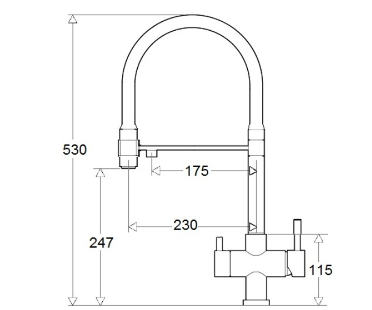 Кухонный смеситель 3 в 1  FKM 31.43 INOX BLACK:Чертеж 
