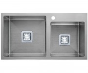 Подвійна мийка FABIANO  QUADRO TOP 78X2 R10 780X490