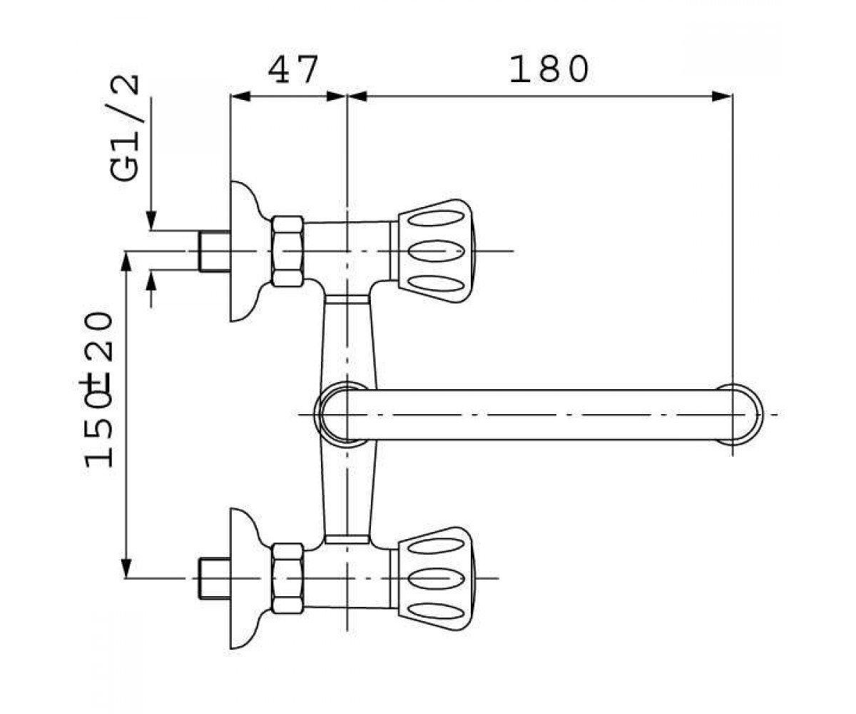 Смеситель для умывальника  STANDARD BST3:Чертеж 