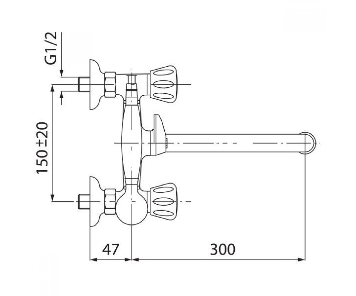 Смеситель для ванны  STANDARD NEW BSTC11A:Чертеж 