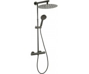 Система душ. з термостат. змішувачем TREVI BLACK (лійка верх. Slim 30 см, лійка руч.3-F) gun metal, FERRO FERRO  NP75-TRV7U-GM
