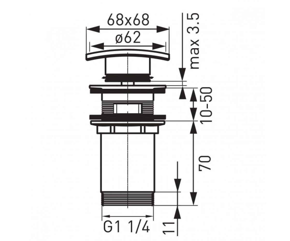 Донный клапан для раковины  S284-BL-B:Чертеж 