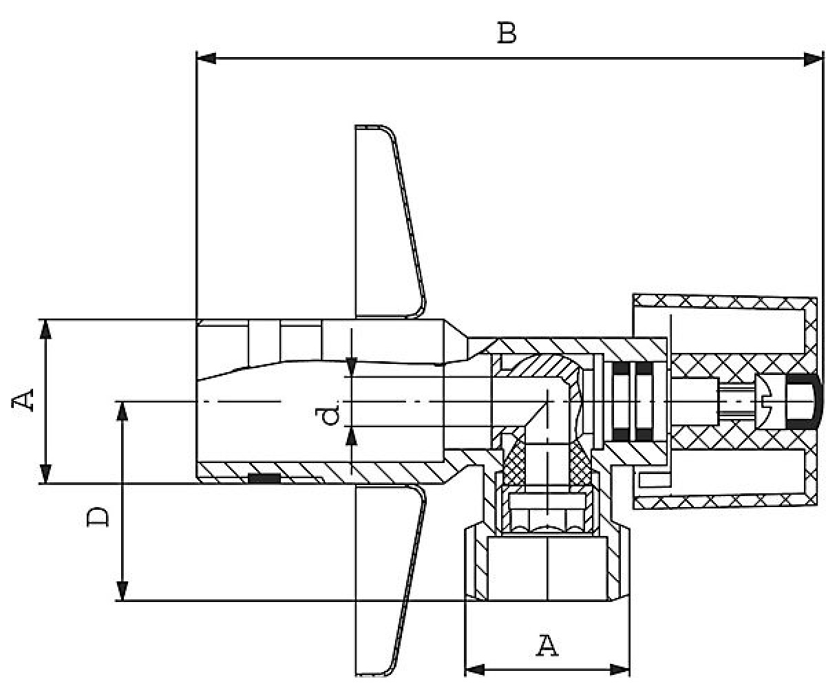 Угловой кран  Z260:Чертеж 