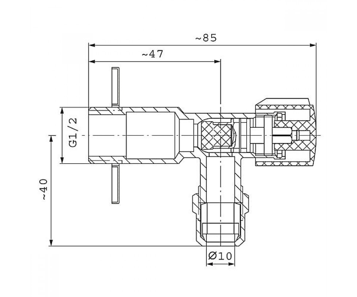 Угловой кран  Z291:Чертеж 
