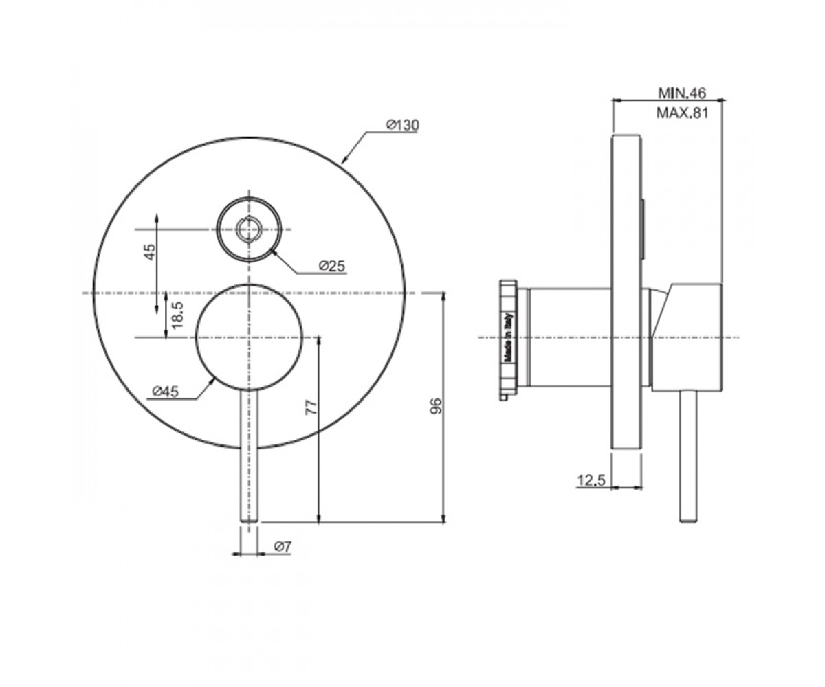 Смеситель с переключателем  SPILLO UP F3039E2CR:Чертеж 
