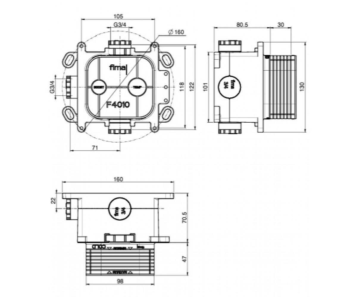 Скрытая монтажная часть  F4010:Чертеж 