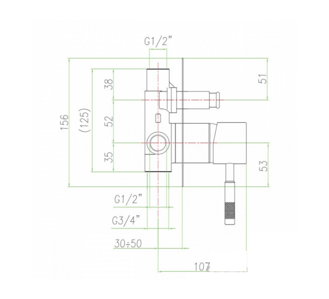 Cмеситель для душа  XENON 44 CR 7517:Чертеж 