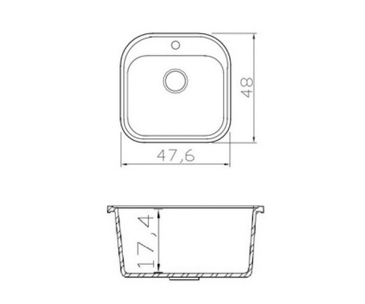 Кухонная мойка  48X49 SGA-203:Чертеж 