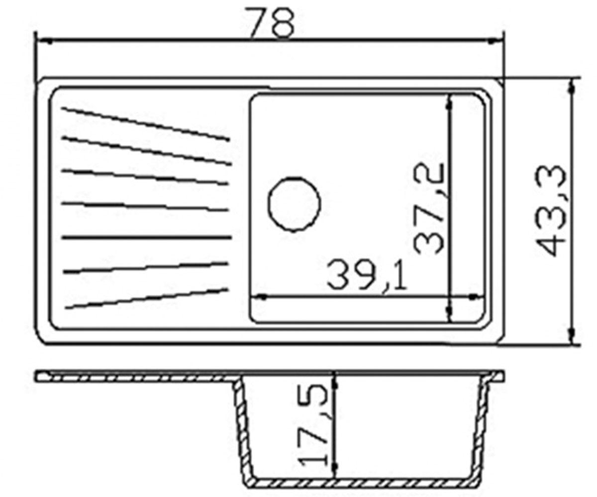 Кухонная мойка  81X46 SGA-300:Чертеж 