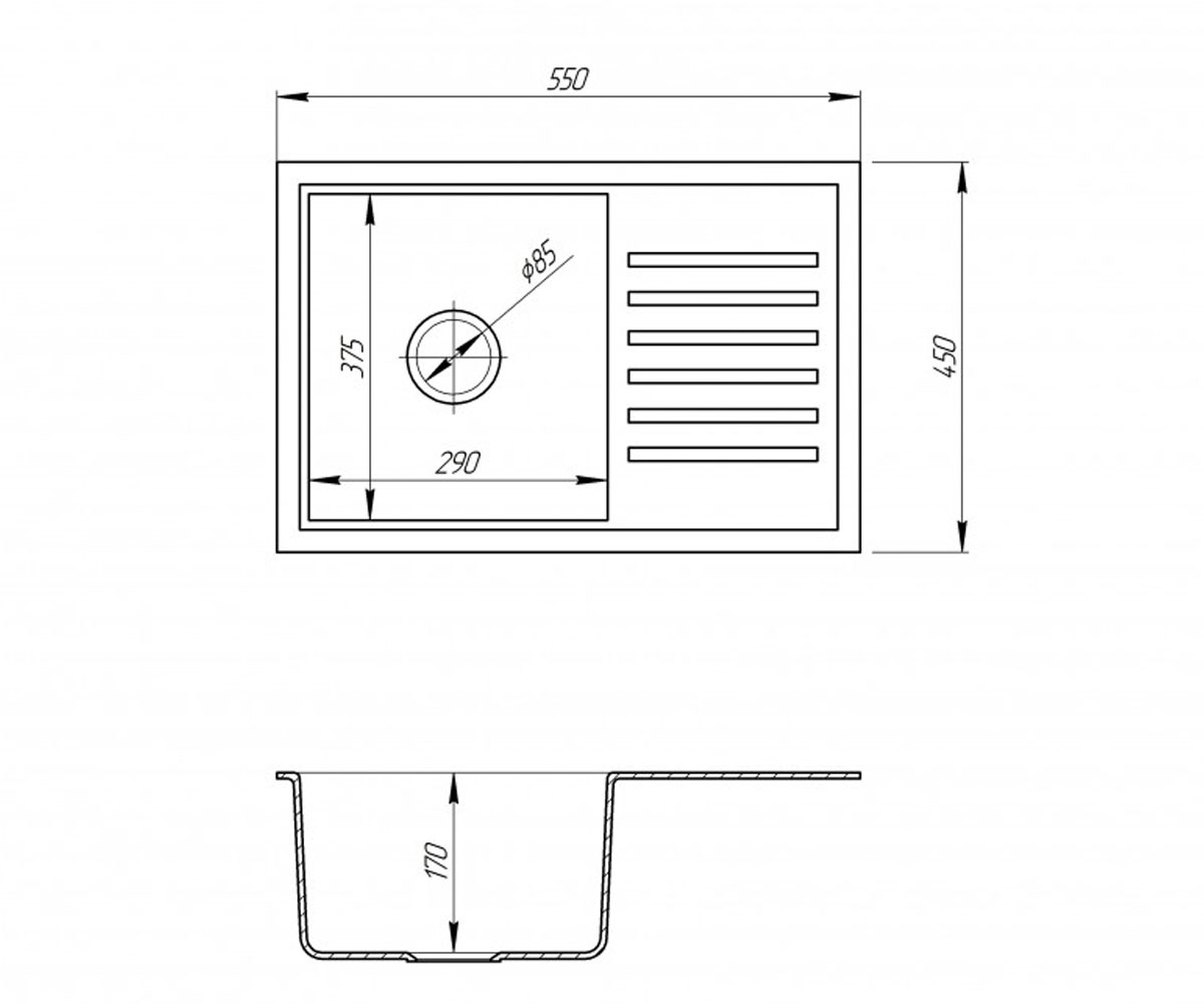 Оборачиваемая мойка  FOS5546SGA210:Чертеж 