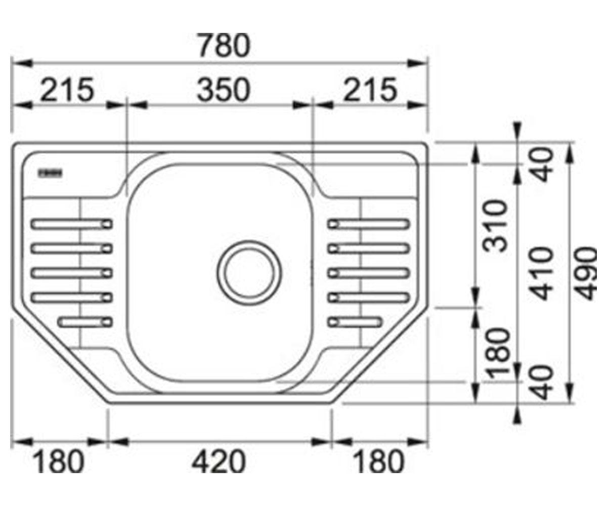 Одночашевая мойка  POLAR PXL 612-E 101.0330.658:Чертеж 