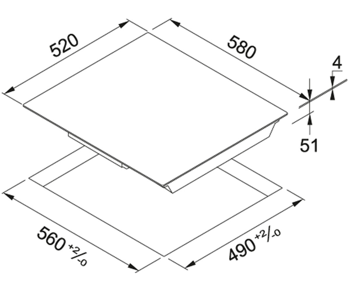 Варочная поверхность  FHSM 604 4I 108.0492.680:Чертеж 