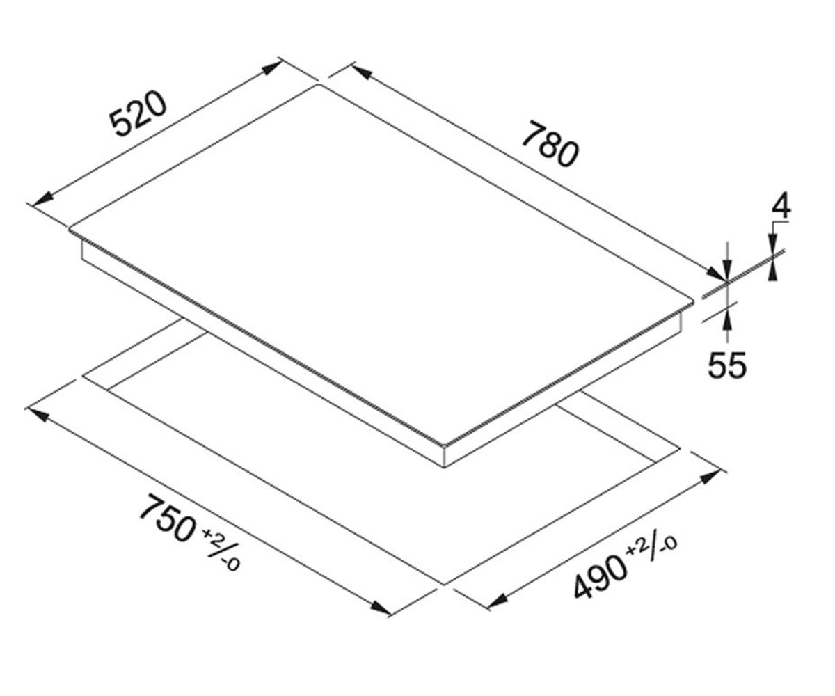 Индукционная плита  FHSM 804 4I 108.0492.717:Чертеж 