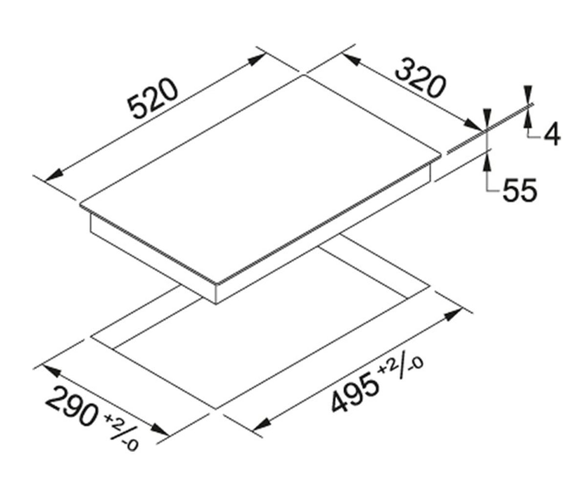 Варочная индукционная поверхность  FHSM 302 2I 108.0492.719:Чертеж 
