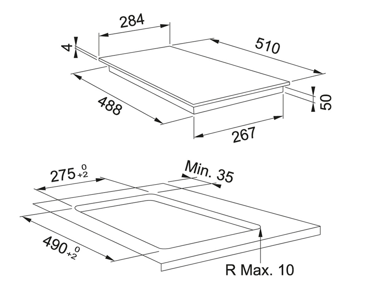 Индукционная панель  SMART FSM 302 I BK 108.0606.106:Чертеж 