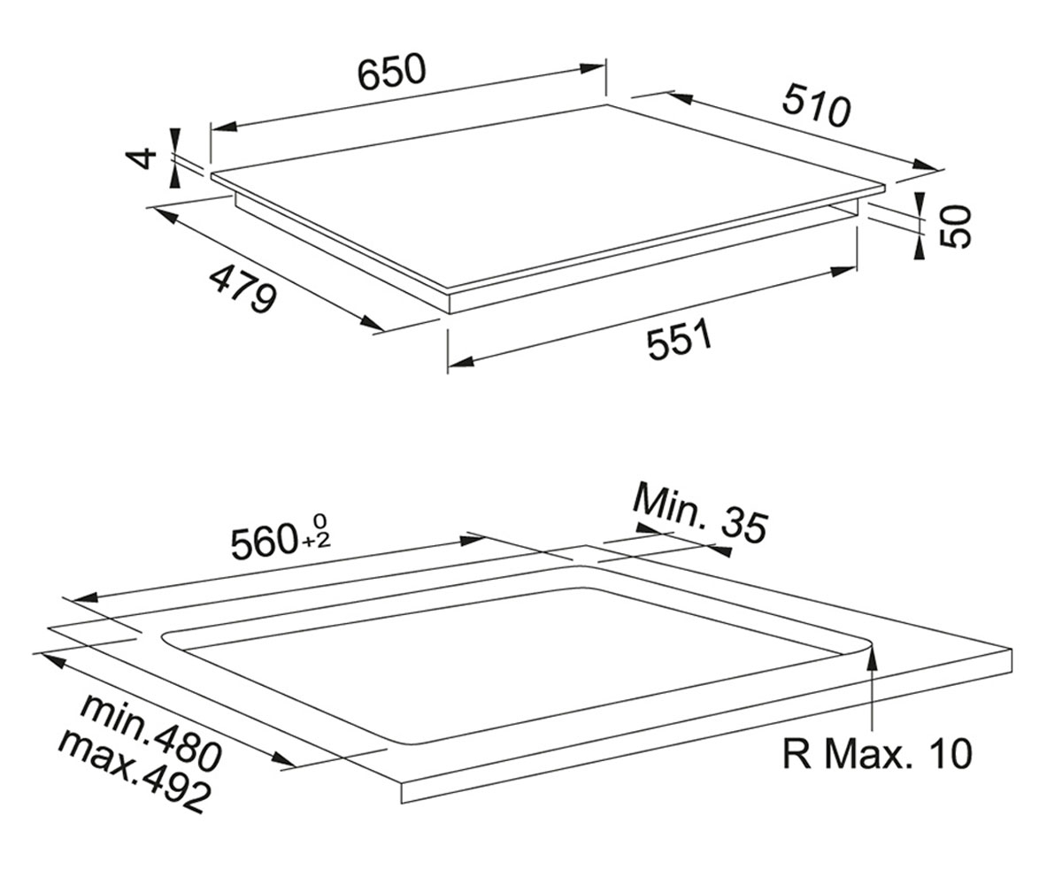 Индукционная плита  SMART FSM 654 I BK 108.0606.107:Чертеж 