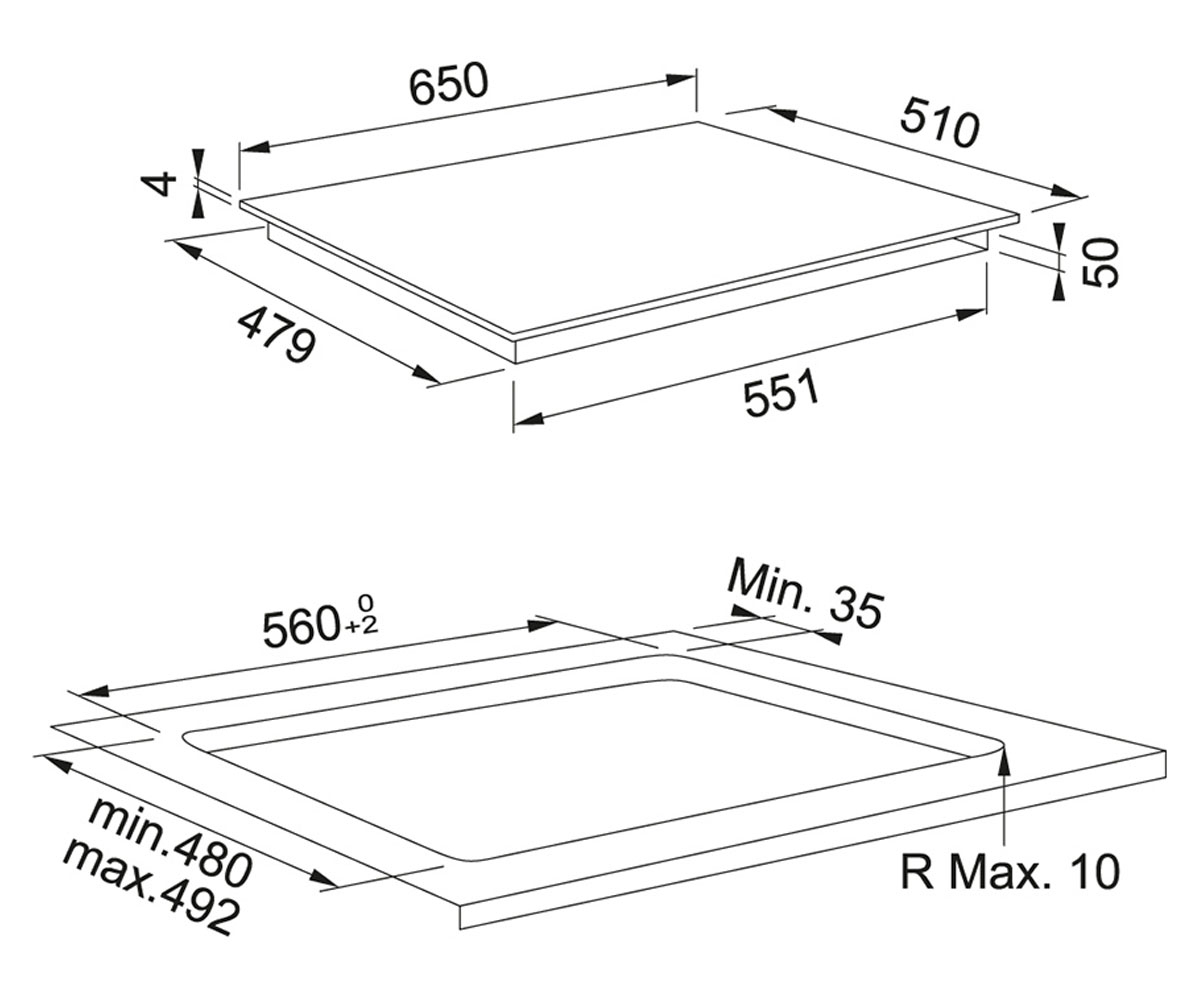 Плита индукционная  SMART FSM 654 I B BK 108.0606.108:Чертеж 