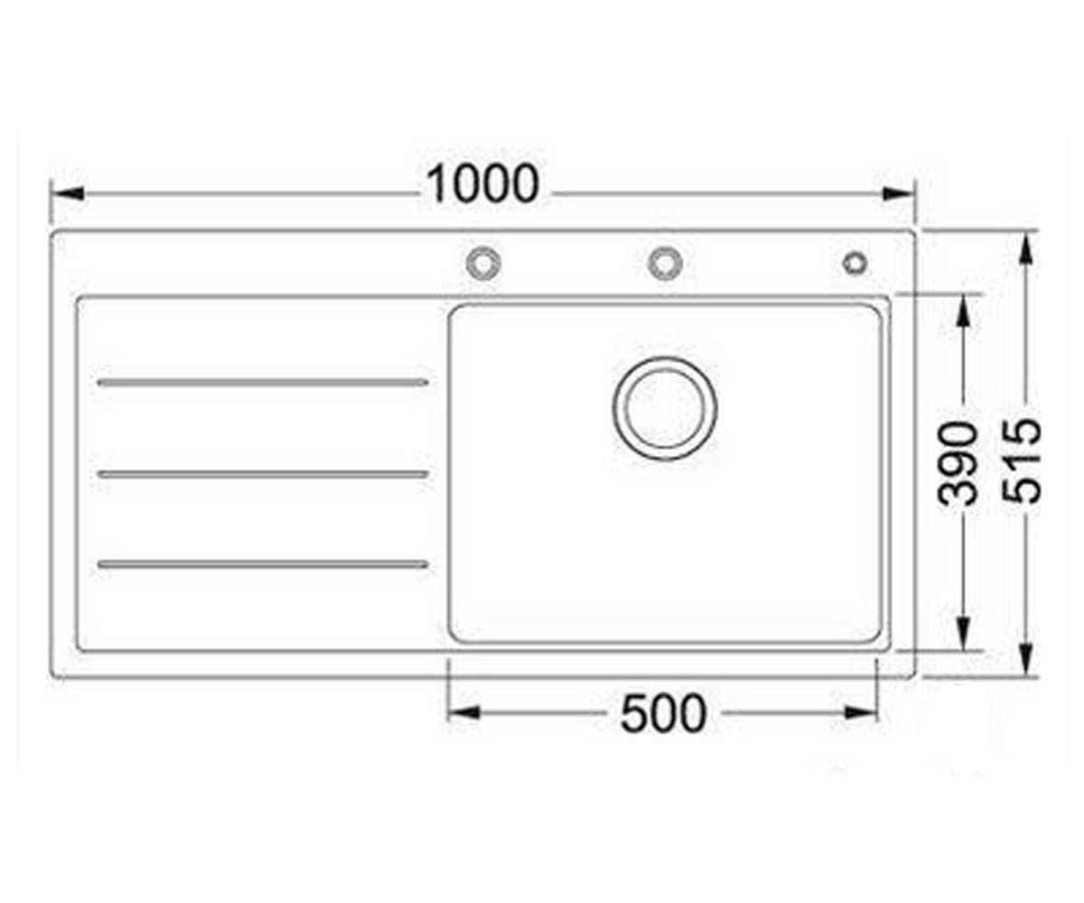 Мойка с левым крылом  MYTHOS FUSION MTF 611-100 114.0166.994:Чертеж 