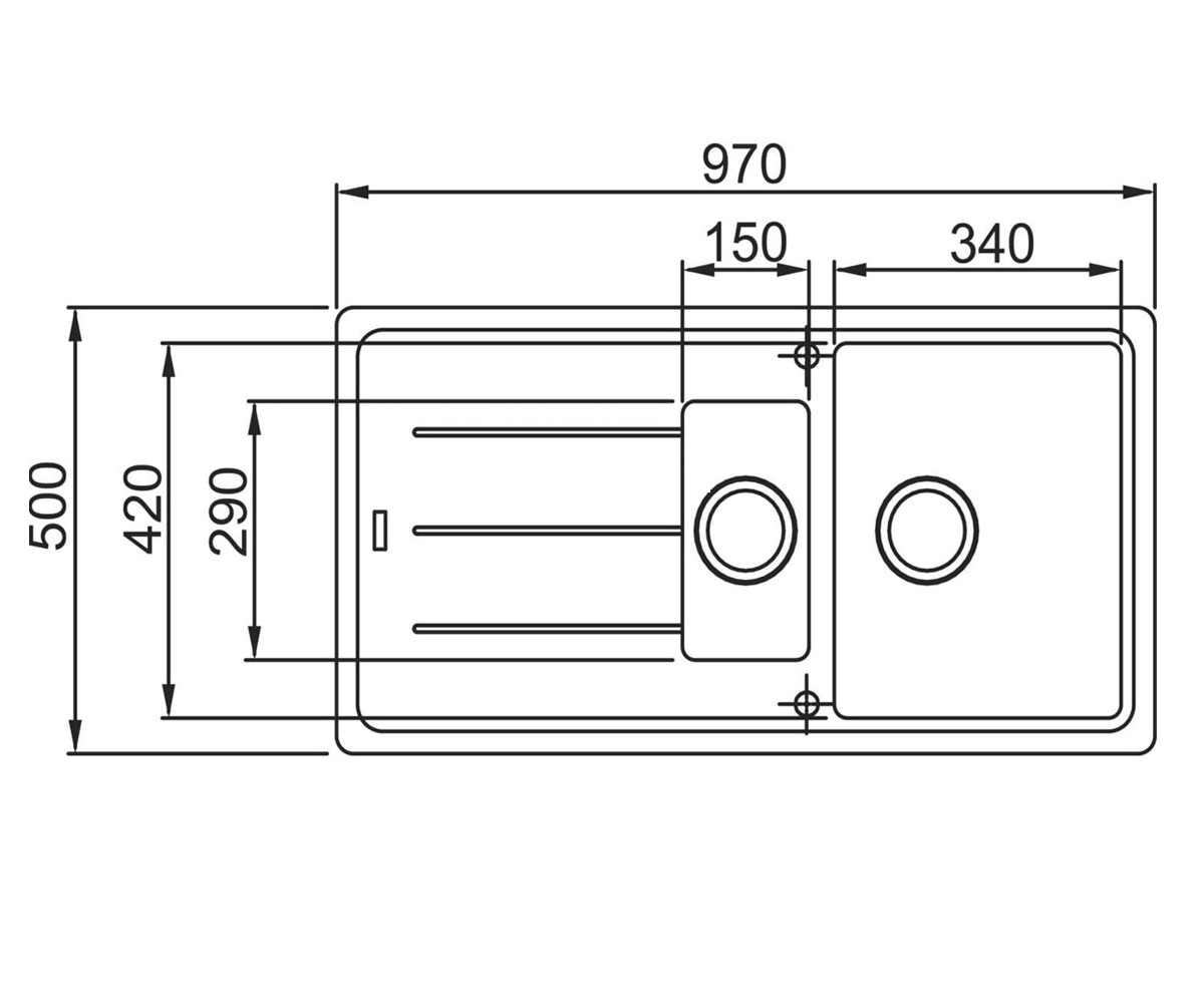 Кухонная мойка  BASIS BFG 651 114.0205.032:Чертеж 