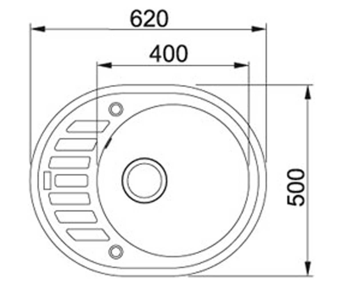Мойка кухонная  RONDA ROG 611-62 114.0251.447:Чертеж 