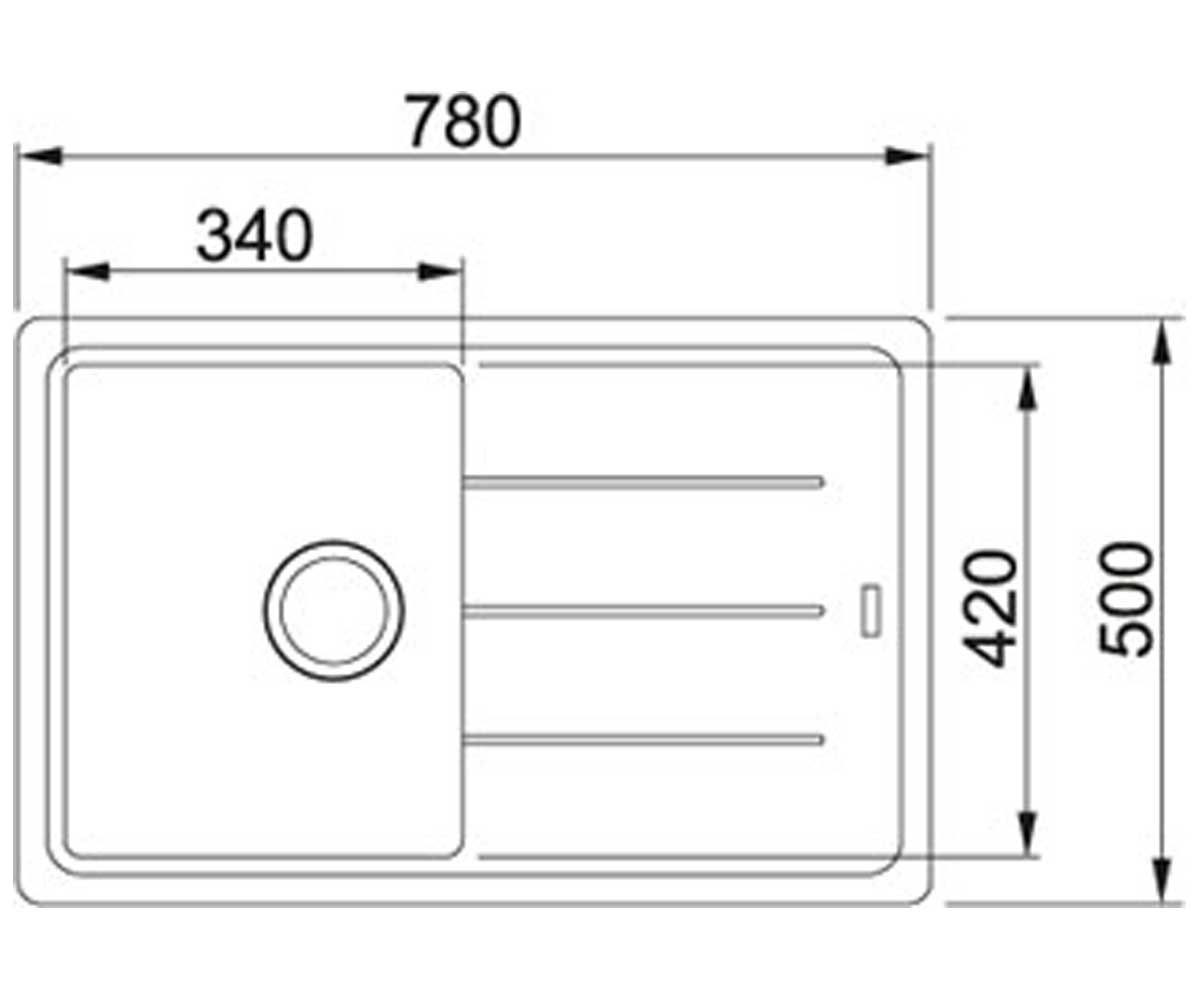 Мойка для кухни  BASIS BFG 611-78 114.0324.093:Чертеж 
