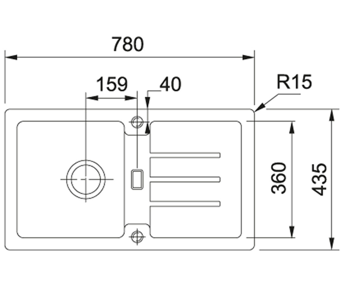 Мойка для кухни  STRATA STG 614-78 114.0327.906:Чертеж 