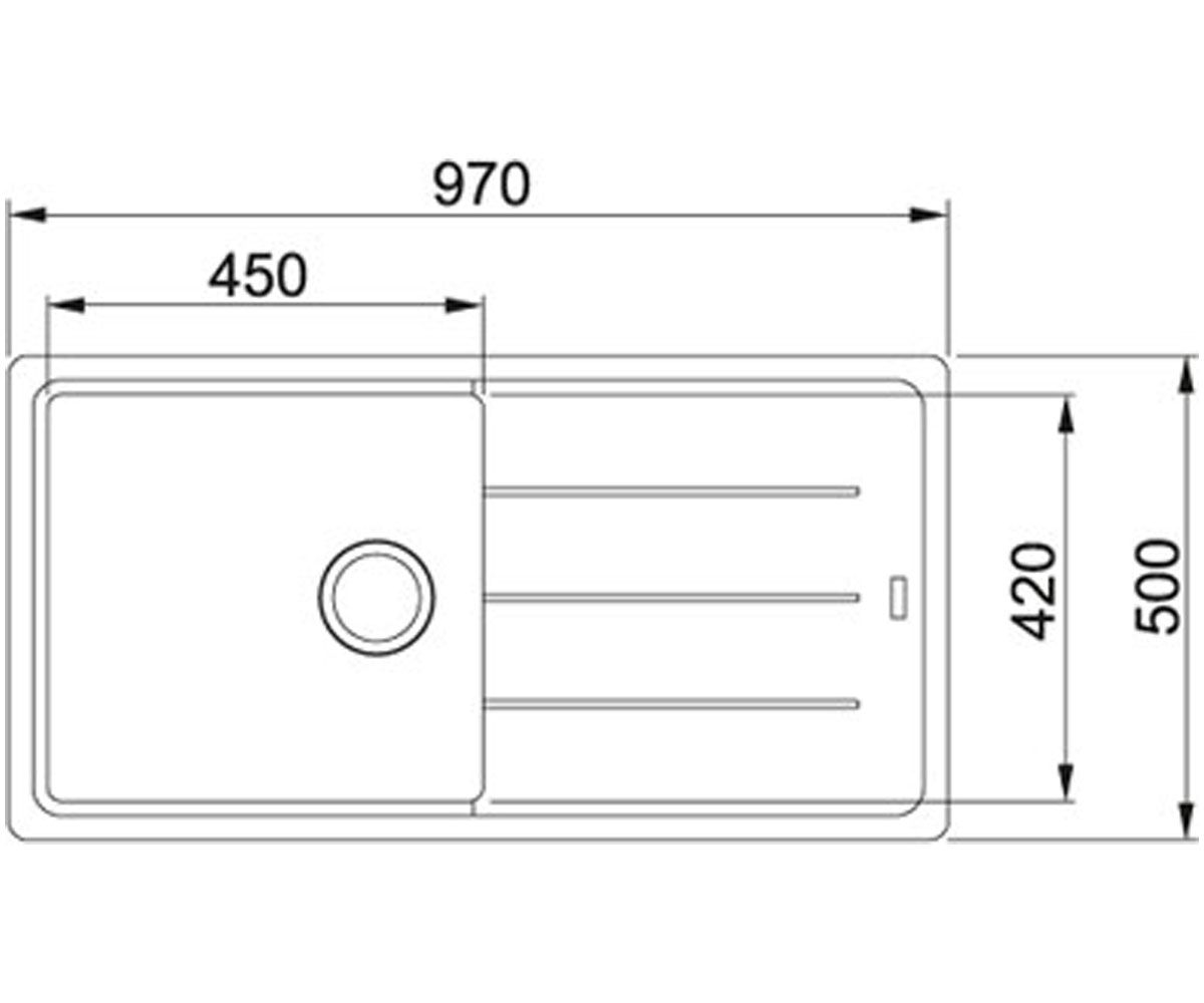 Мойка кухонная  BASIS BFG 611-97 114.0363.933:Чертеж 