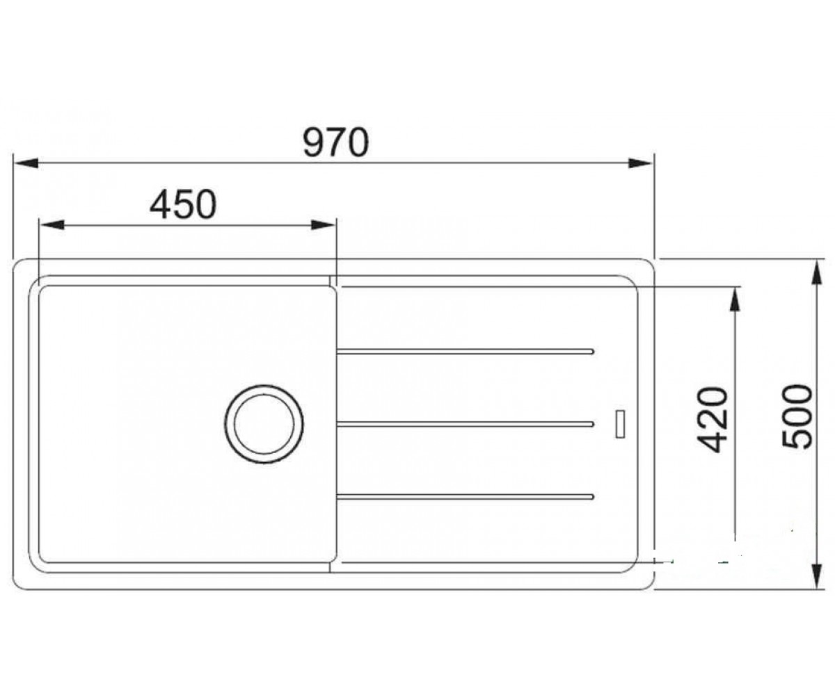 Мойка для кухни  BASIS BFG 611-97 114.0363.935:Чертеж 